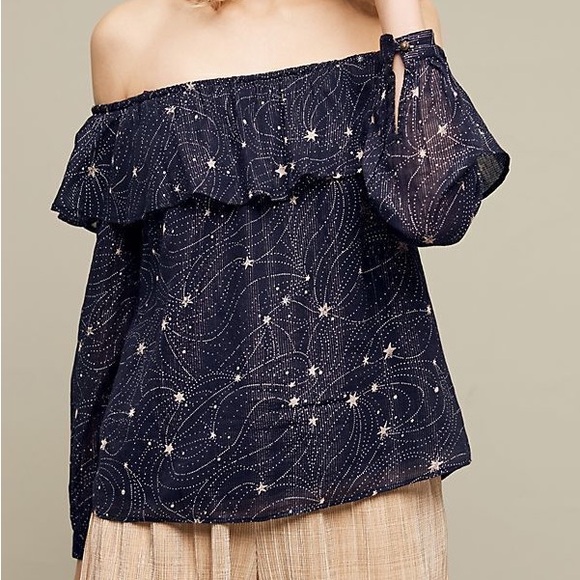 NWOT Anthropologie Starlit Cold Shoulder Top by Floreat - Picture 2 of 13